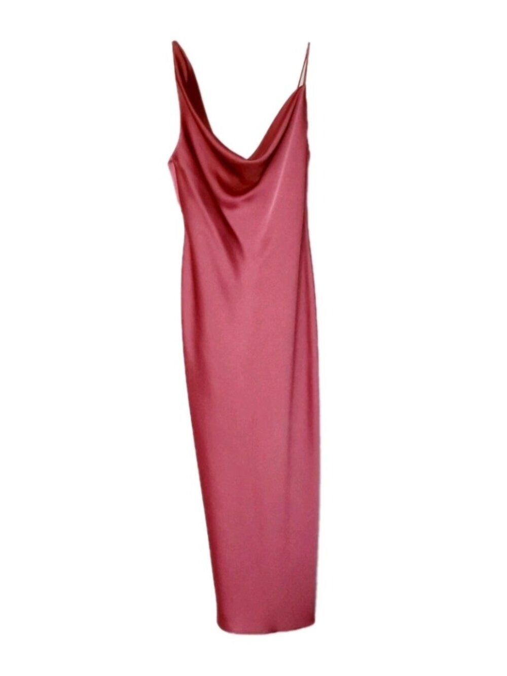 BHLDN EVENING FORMAL DRESS SIZE 2 MAUVE PINK COWL NECKLINE ANTHROPOLOGIE NWT